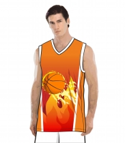 Баскетбольная майка 302 расцветка2 оранжевая